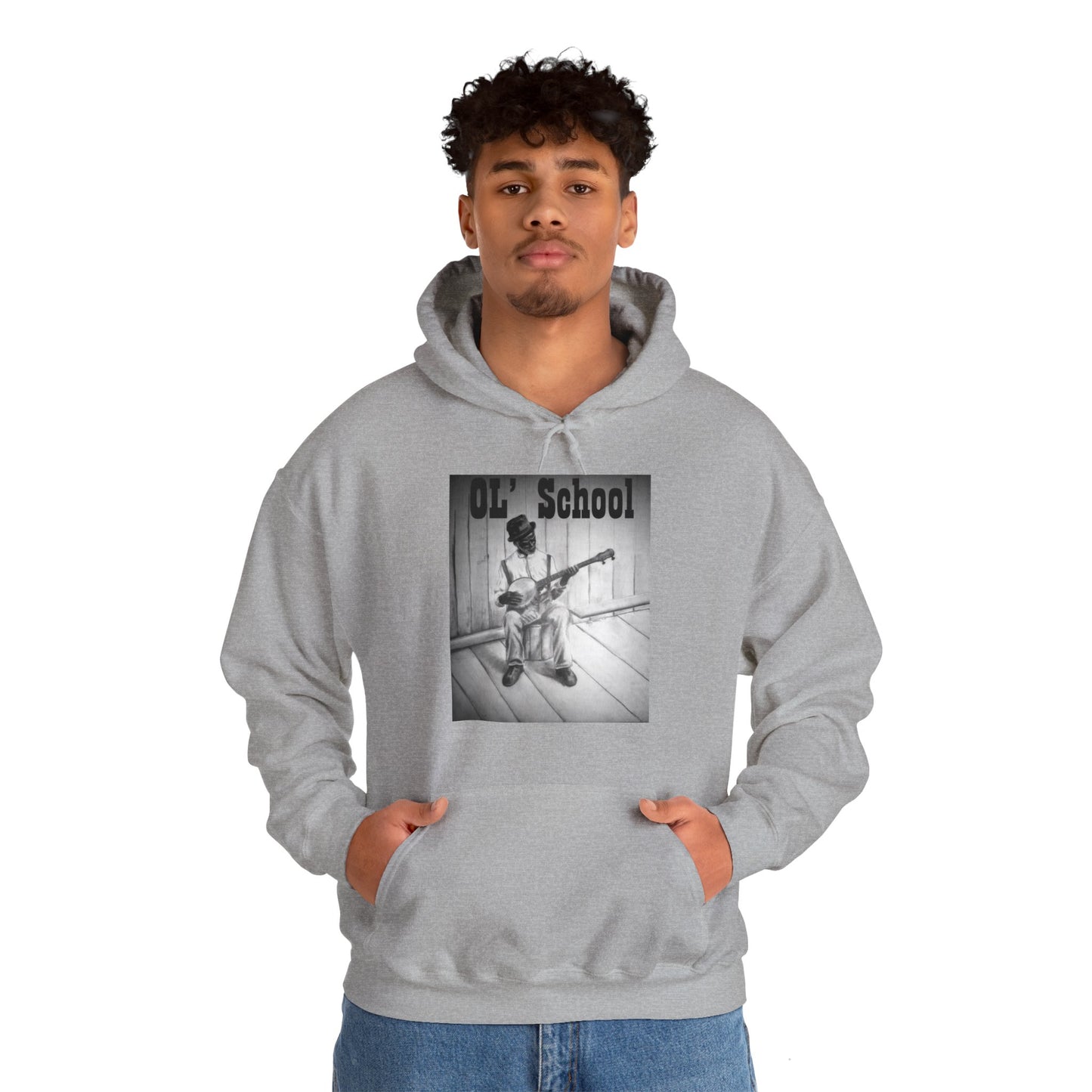 "OL' School, Music Man" Unisex Heavy Blend™ Hooded Sweatshirt