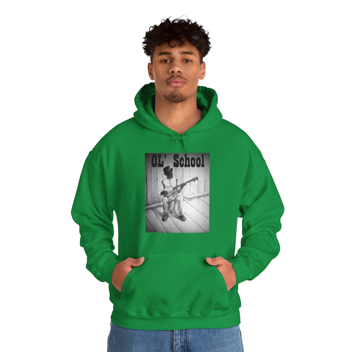 "OL' School, Music Man" Unisex Heavy Blend™ Hooded Sweatshirt