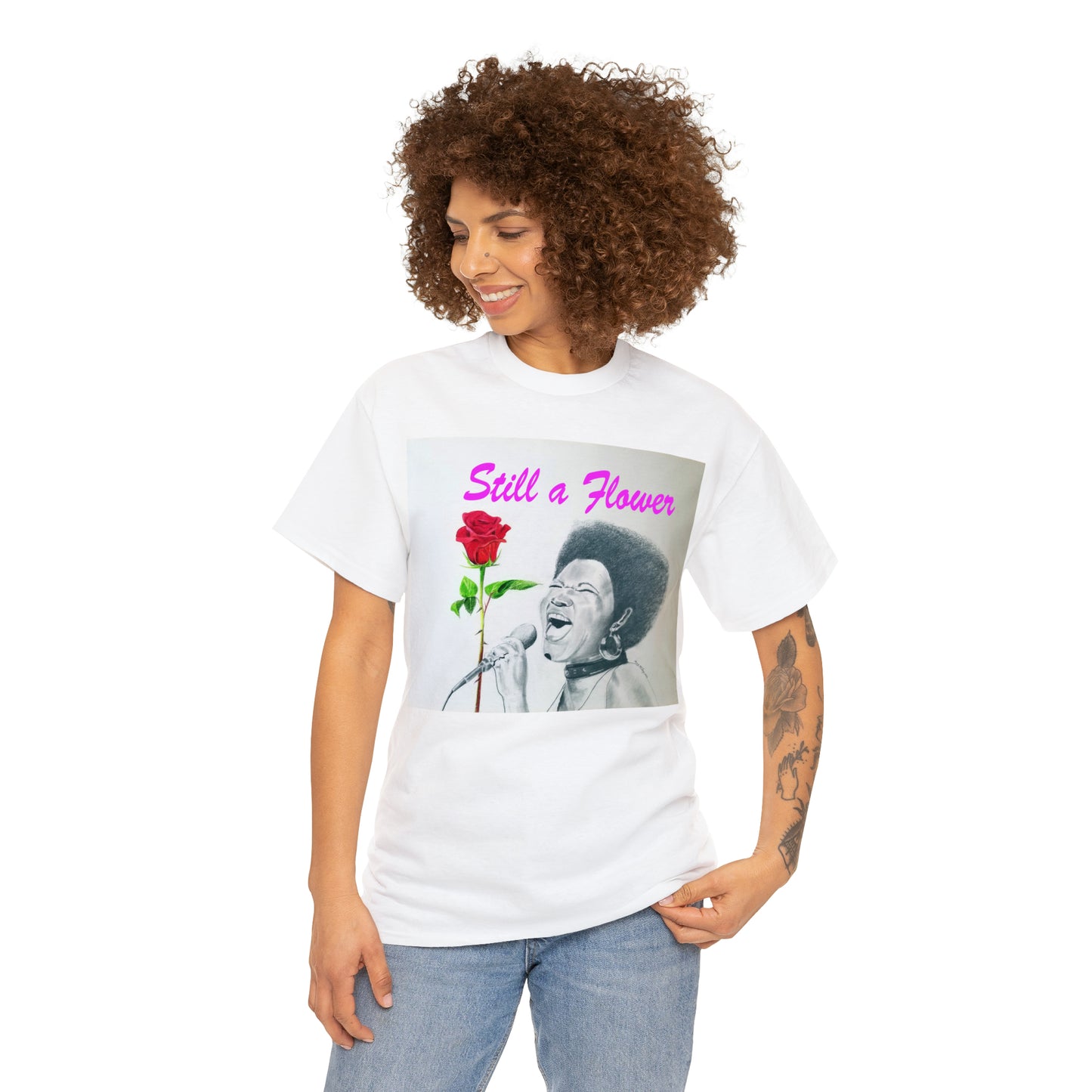 "Still A Flower, Aretha" Unisex Heavy Cotton Tee