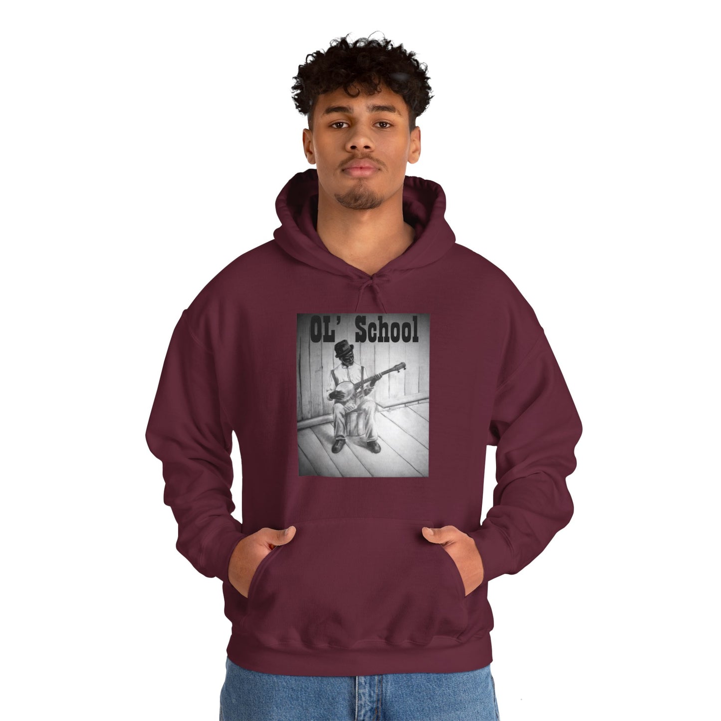 "OL' School, Music Man" Unisex Heavy Blend™ Hooded Sweatshirt