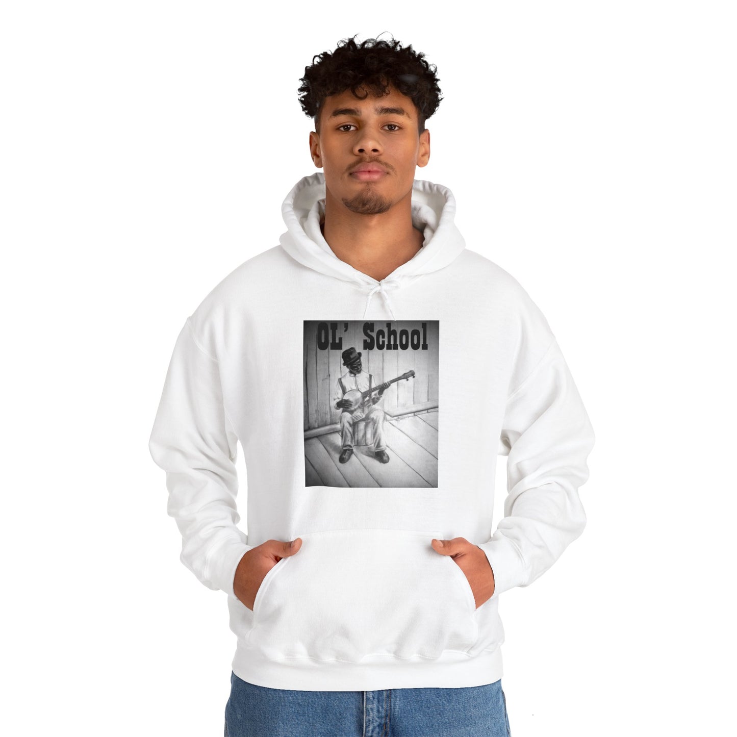 "OL' School, Music Man" Unisex Heavy Blend™ Hooded Sweatshirt