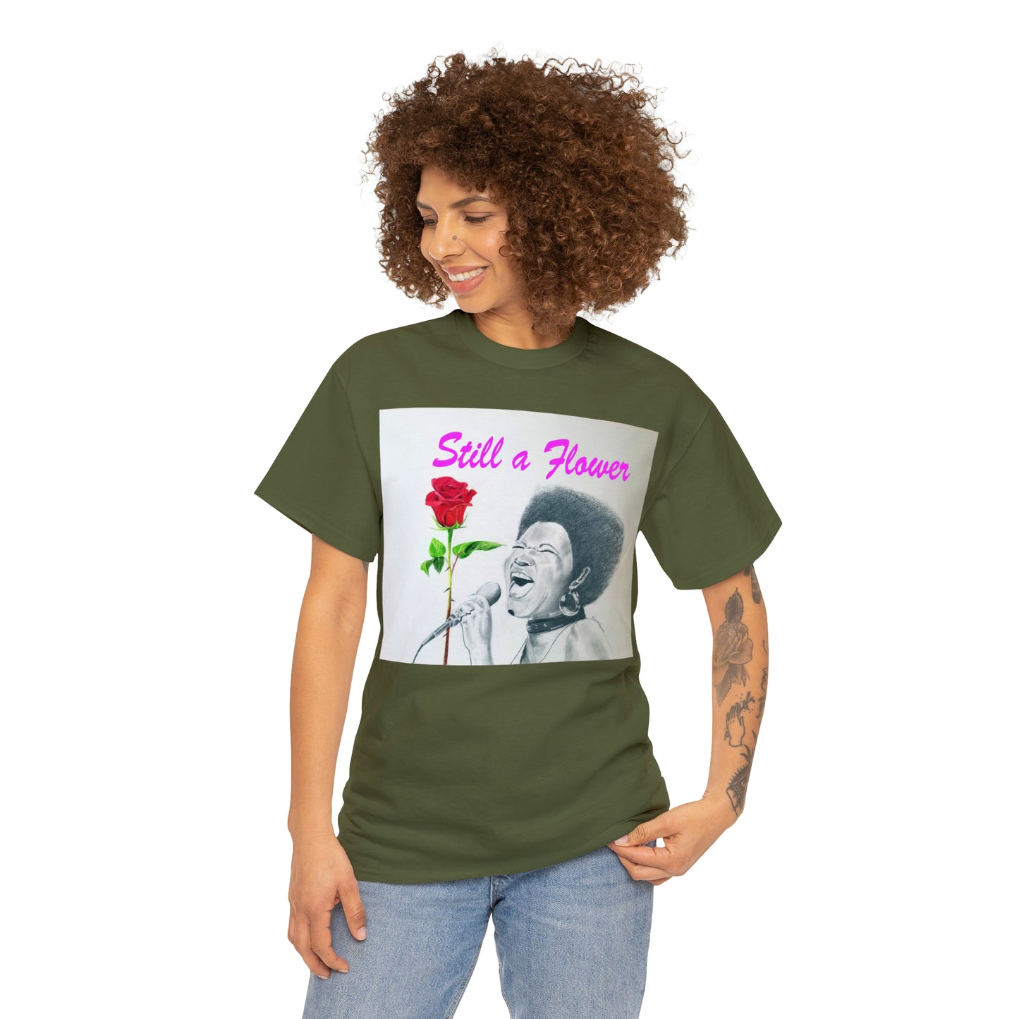 "Still A Flower, Aretha" Unisex Heavy Cotton Tee