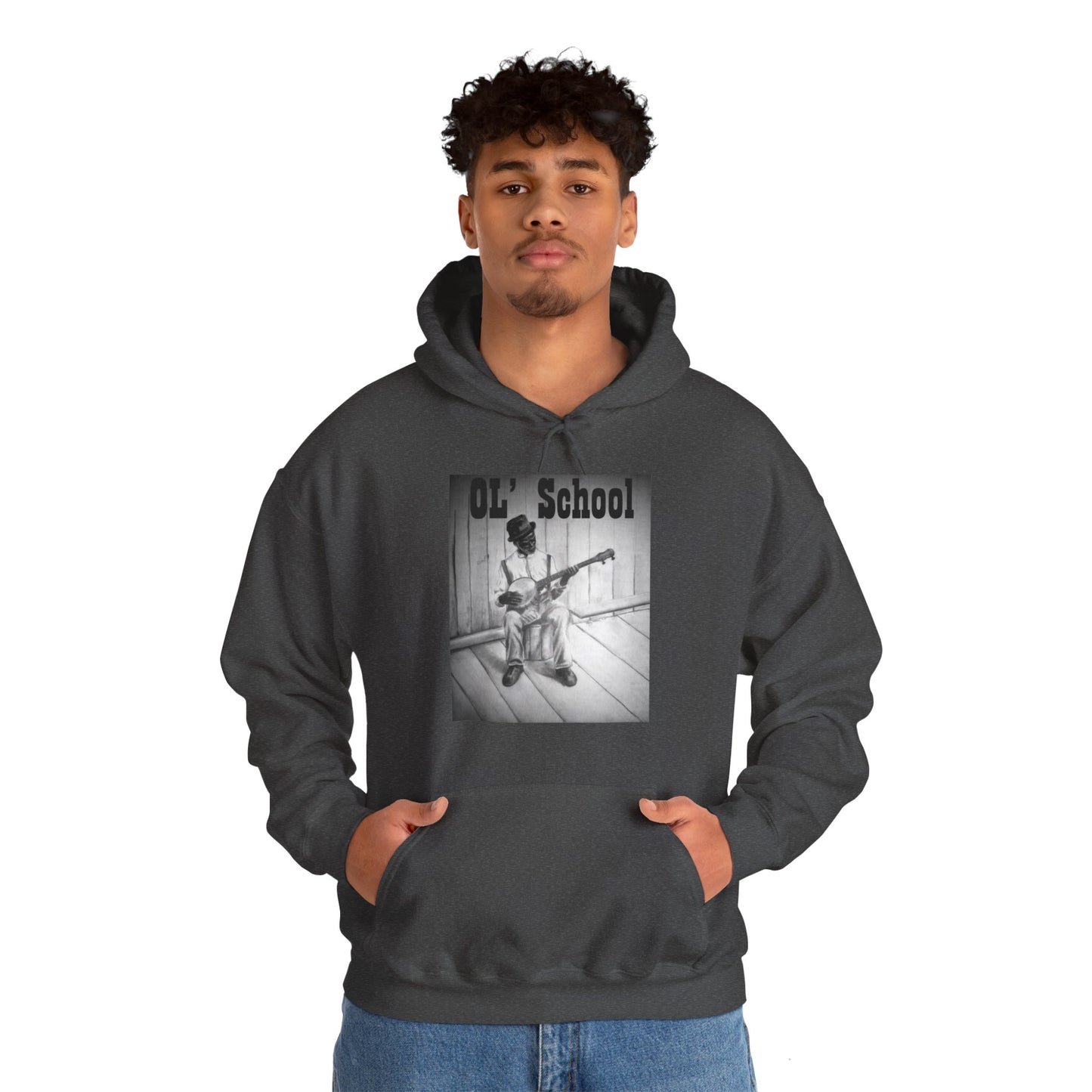 "OL' School, Music Man" Unisex Heavy Blend™ Hooded Sweatshirt